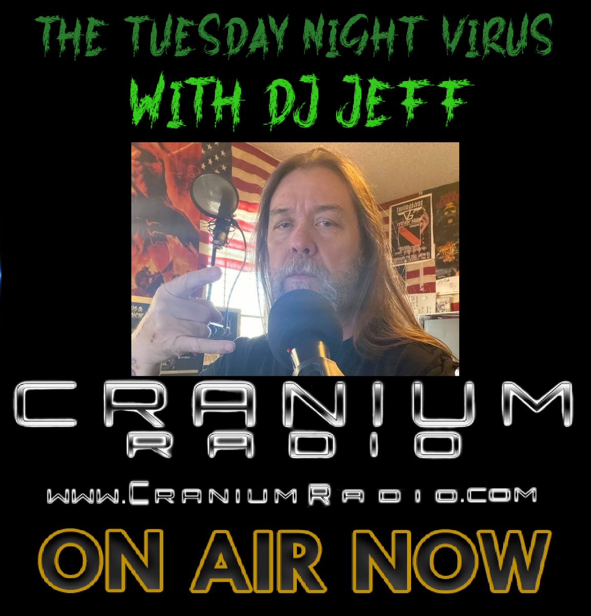 cranium_radio's tweet photo. DJ Jeff is  LIVE NOW with 
THE TUESDAY NIGHT VIRUS
Tune in here &amp; join us in the chat room!
https://t.co/Ey0QLd2WOW 
or
Mobile: https://t.co/SbM1GT8RnT or 
 https://t.co/SbM1GT8RnT
#metal #heavymetal #metalhead https://t.co/KYQt8BD1bG
