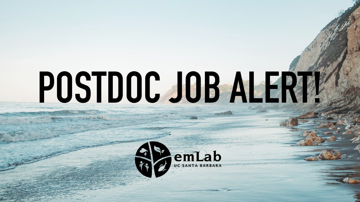 🚨 #postdoc job alert! We are seeking a #fisheries and #marineprotectedarea modeling postdoc to support research on the potential socioeconomic consequences of prospective offshore energy farms. Apply by 2/20: recruit.ap.ucsb.edu/JPF02165 (UCSB is an EOE, including disability/vets)