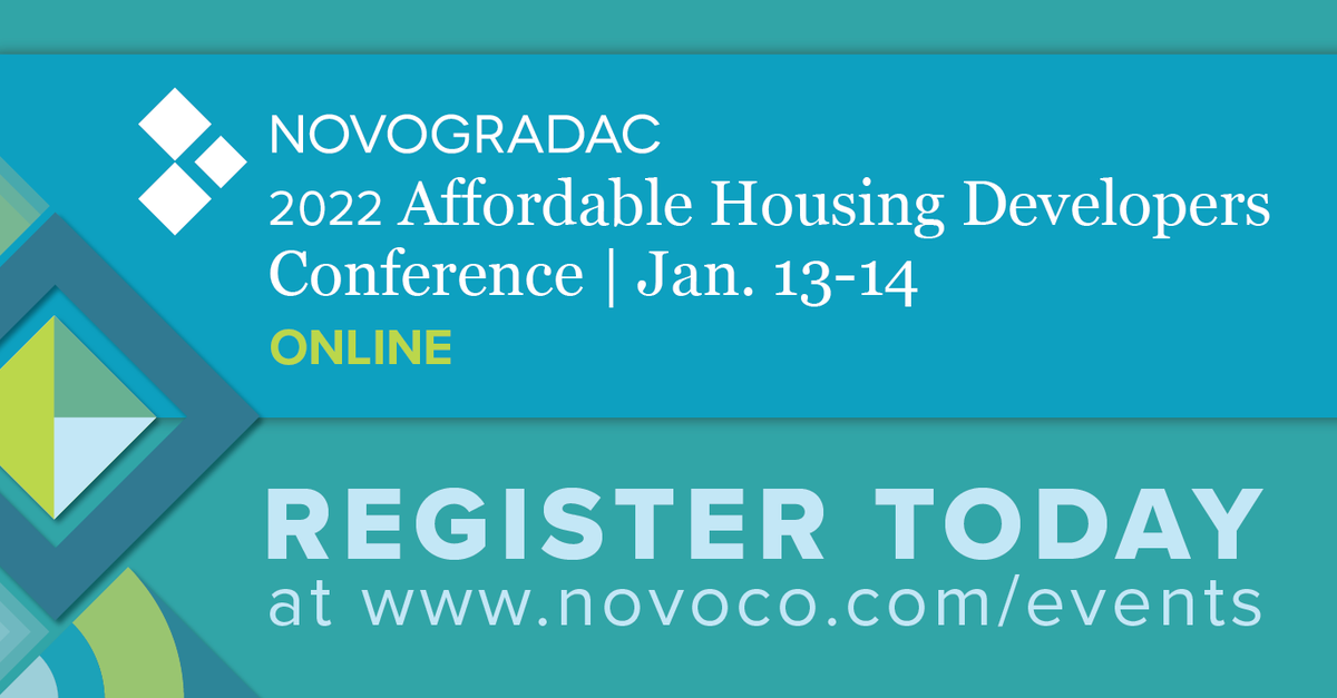 NovogradacNews's tweet photo. The Novogradac 2022 Affordable Housing Developers Conference is this week! Join us online to reconnect with other LIHTC professionals and participate in panels presented by experts. #NovocoLIHTC https://t.co/QvavtYs6FN https://t.co/TXhu7Qz7Ne