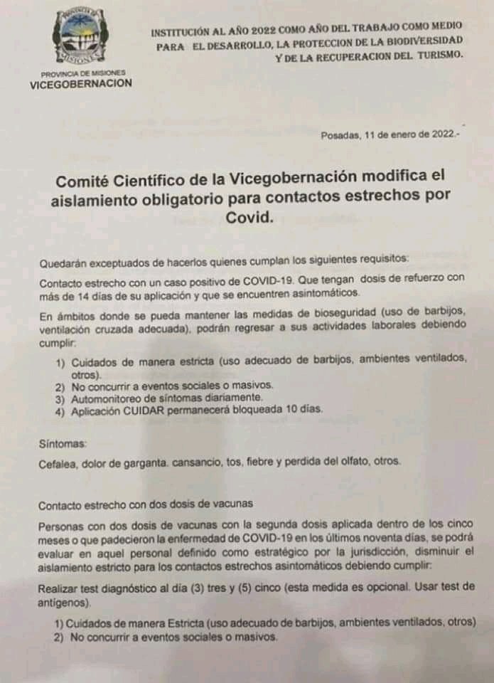 CGEMisiones's tweet photo. Nota al respecto del Comité Científico de @ViceGobMnes 
👇 https://t.co/pVxPEqHp6D