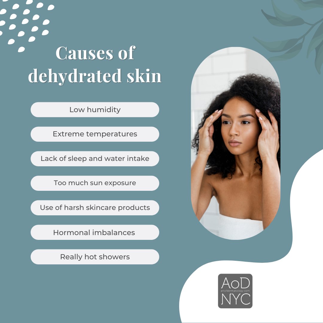 Wondering what the causes of dehydrated skin are? Understanding how this happens is key for taking care of your skin.
artofdermatology.com
(212) 488-5599
#NYC #dermatology #skincare #cosemeticservices #skintreatments #artofdermatology #drkrant #dehydratedsking #tips #facts