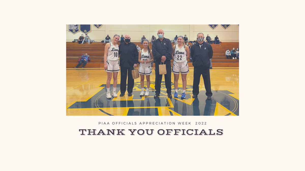 LMTSDAthletics's tweet photo. LM Girls Basketball recognizes all PIAA officials for their hard work and dedication to high school sports! #piaasports #lmtsd #thankyouofficials https://t.co/Px3ooEXi5d