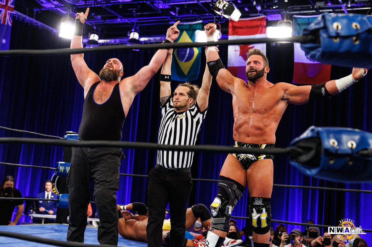 TheMattCardona's tweet photo. History was made tonight on #NWAPowerrr.

I won my debut match in @nwa! @bookmikeknox &amp; I are unstoppable!

I was told to tag the photographer, @HardwayPhoto. I will. I’ll make him relevant…just like I’m making NWA &amp; @TheRealTMurdoch relevant too! https://t.co/kOtMwwi8R9