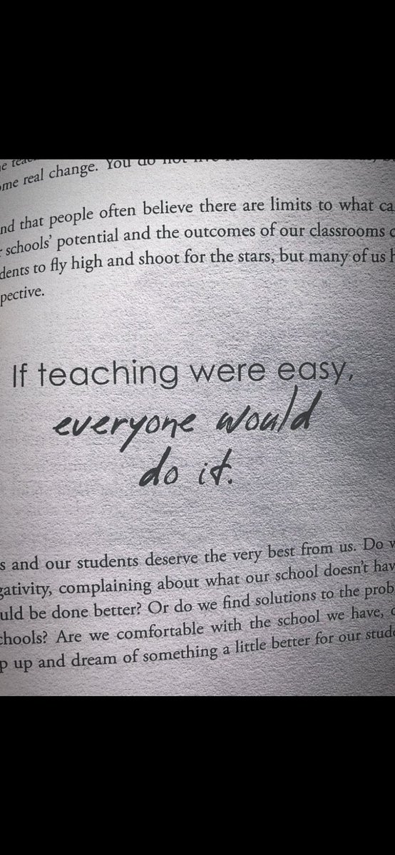 “If teaching were easy, everyone would do it.” 

Massive respect and love to all the educators out there doing their best for kids! 

#NextLevelTeaching