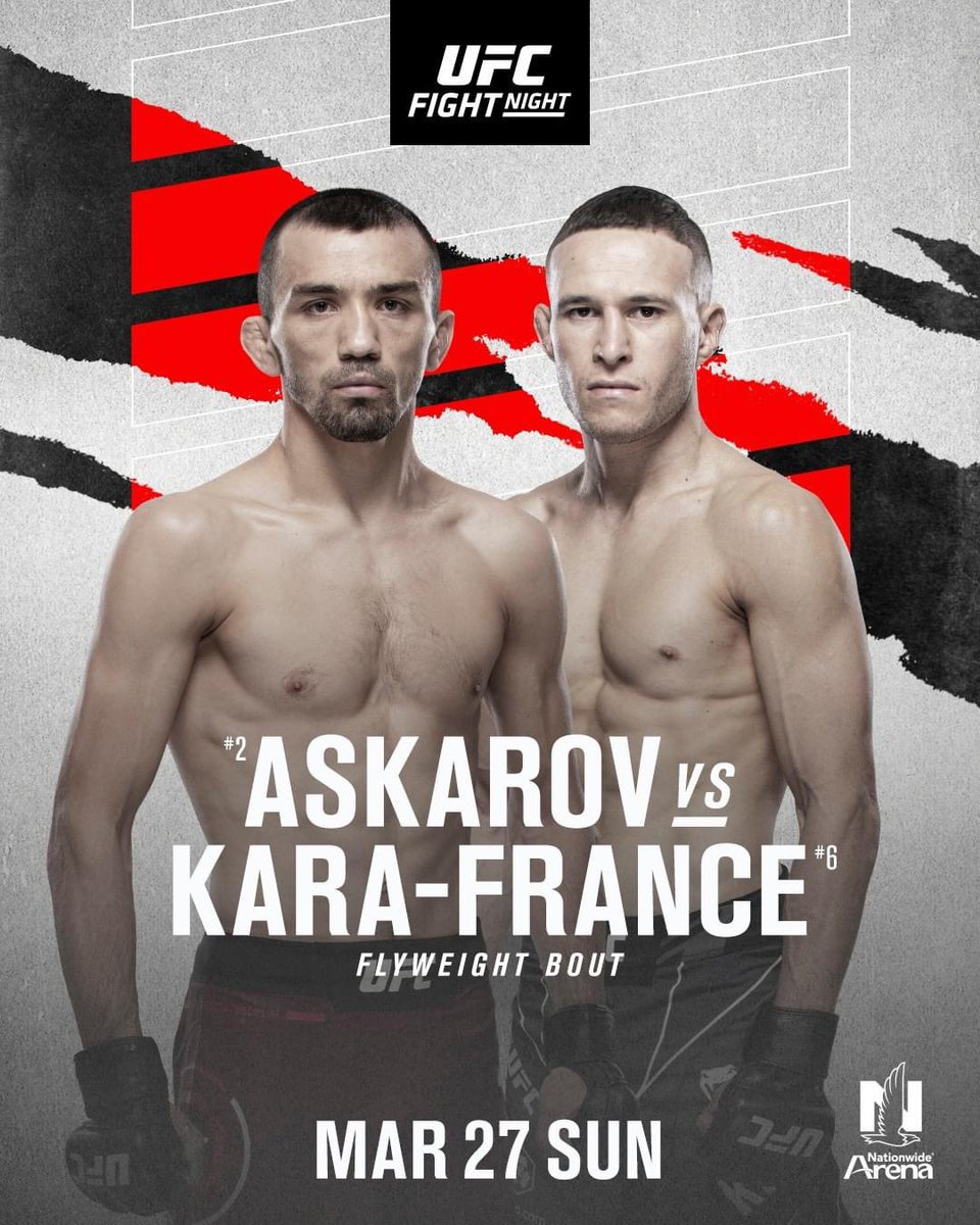 Flyweight Firefight!🚨

🇷🇺<a href="/Askar_MMA/">Askar Askarov</a> and 🇳🇿<a href="/KaiKaraFrance/">Kai Kara France</a> meet in a pivotal bout at 125-pounds! #UFCColumbus