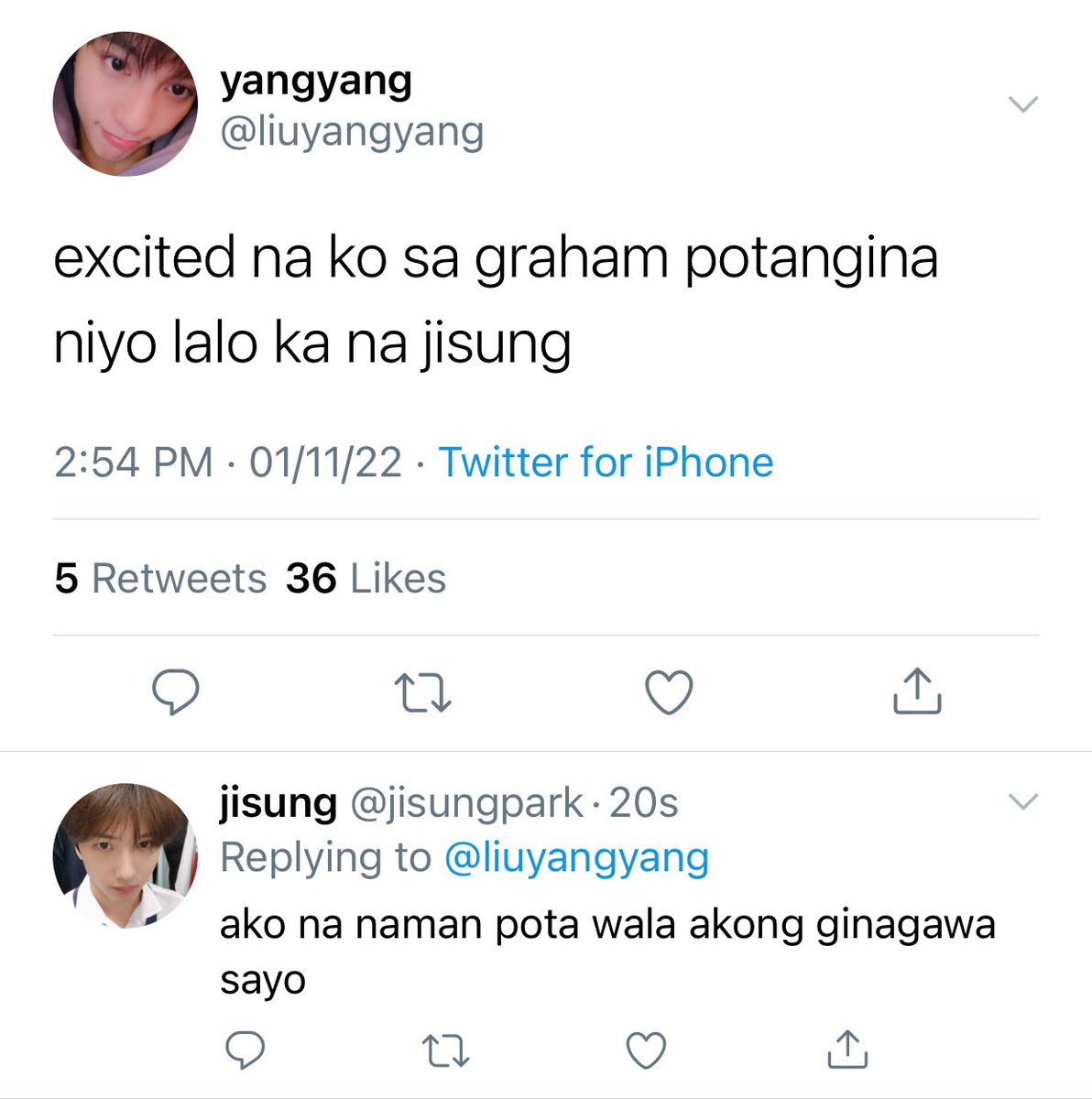 sinasauli's tweet photo. isang #renyang mini au kung saan aksidente lang namang nakain ni renjun yung mango graham na gawa ng nanay ni yangyang. https://t.co/uTlk0yw43l