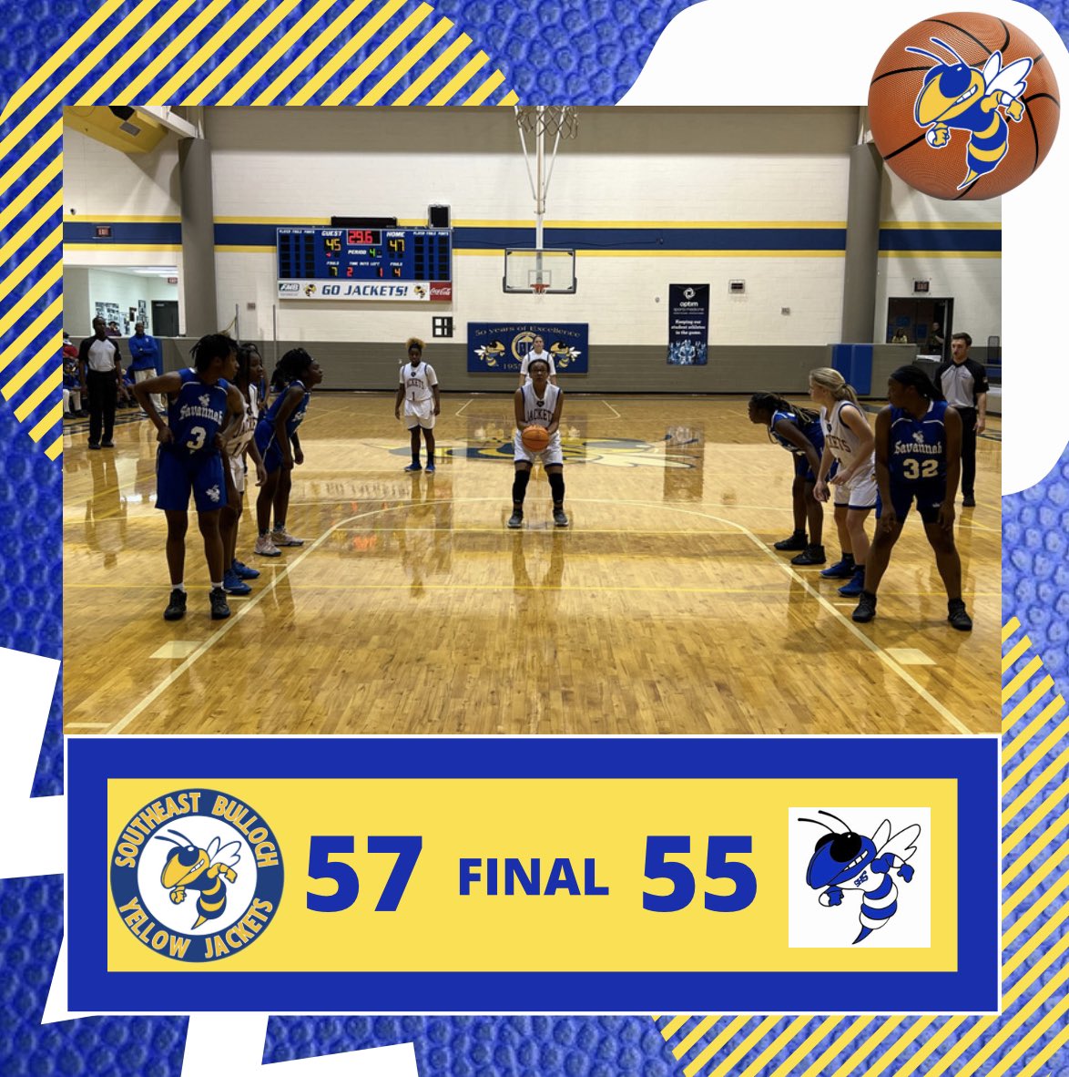 🚨 FINAL SCORE 🚨 
🏀 <a href="/SEB_HighSchool/">Southeast Bulloch High School</a> 🏀 
🔵 JUNIOR MADISON TAYLOR SCORES 46 FOR THE LADY JACKETS IN THE OVERTIME WIN 🔵

✅ SEBHS 57 | SAVANNAH HS 55

<a href="/TheBigGuyWJCL/">Frank Sulkowski WJCL</a> <a href="/thejoshaubrey/">Josh Aubrey</a> <a href="/LGonTV/">Lyndsey Gough</a> <a href="/AmyZimmerWJCL/">Amy Zimmer</a> @WTOCJake <a href="/WTOCsports/">WTOC Sports</a> <a href="/AndyGold24/">Andrew Goldstein</a>