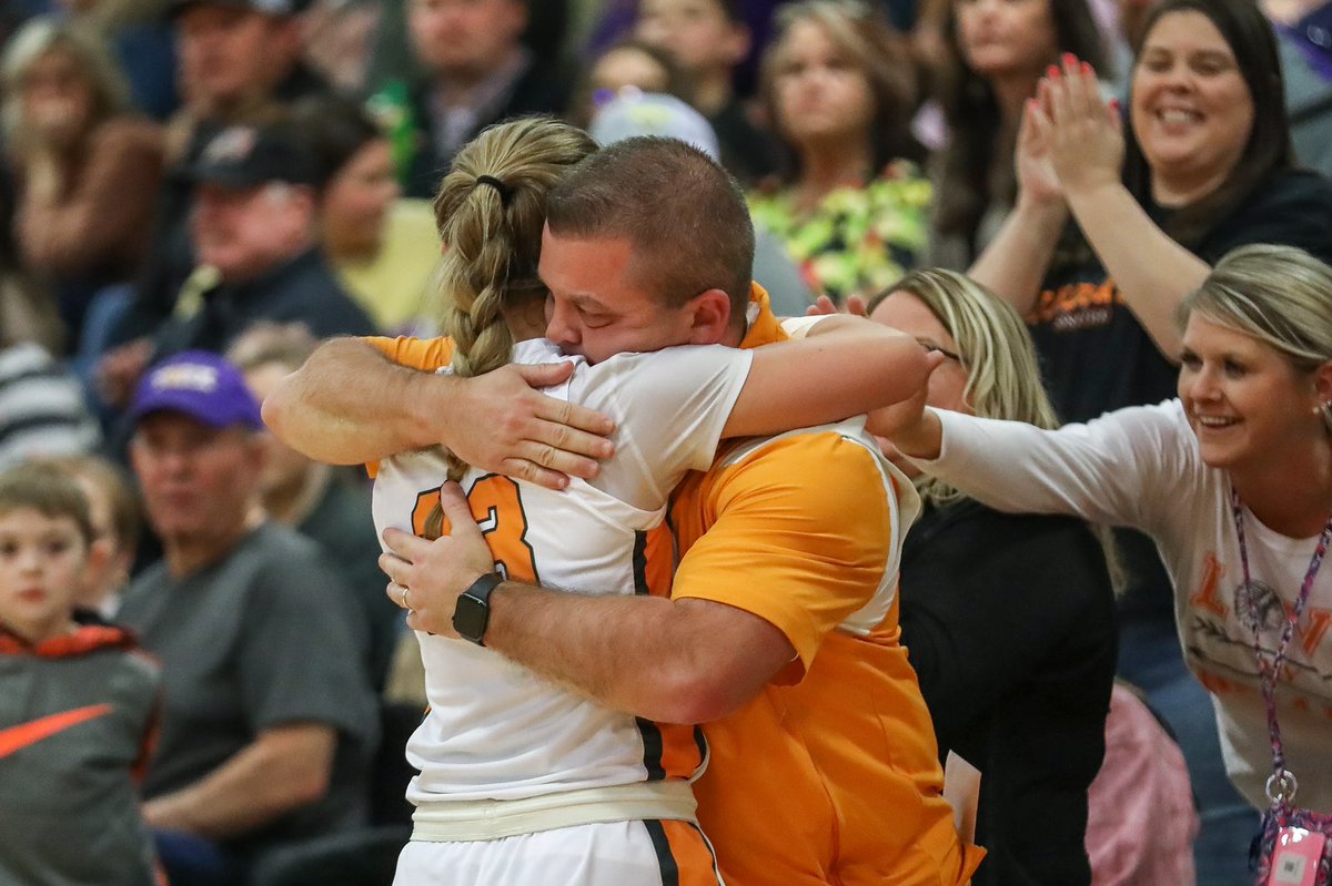From tonight: <a href="/Kelseypike23/">Kelsey Pike</a> embraces her father <a href="/JasonPi04658447/">Jason Pike</a> after her 1,000th career point. Oneida Coach <a href="/westvols/">WestVols</a> used a time out to commemorate the moment. (Photo: <a href="/WSarah23/">Sarah</a>)
