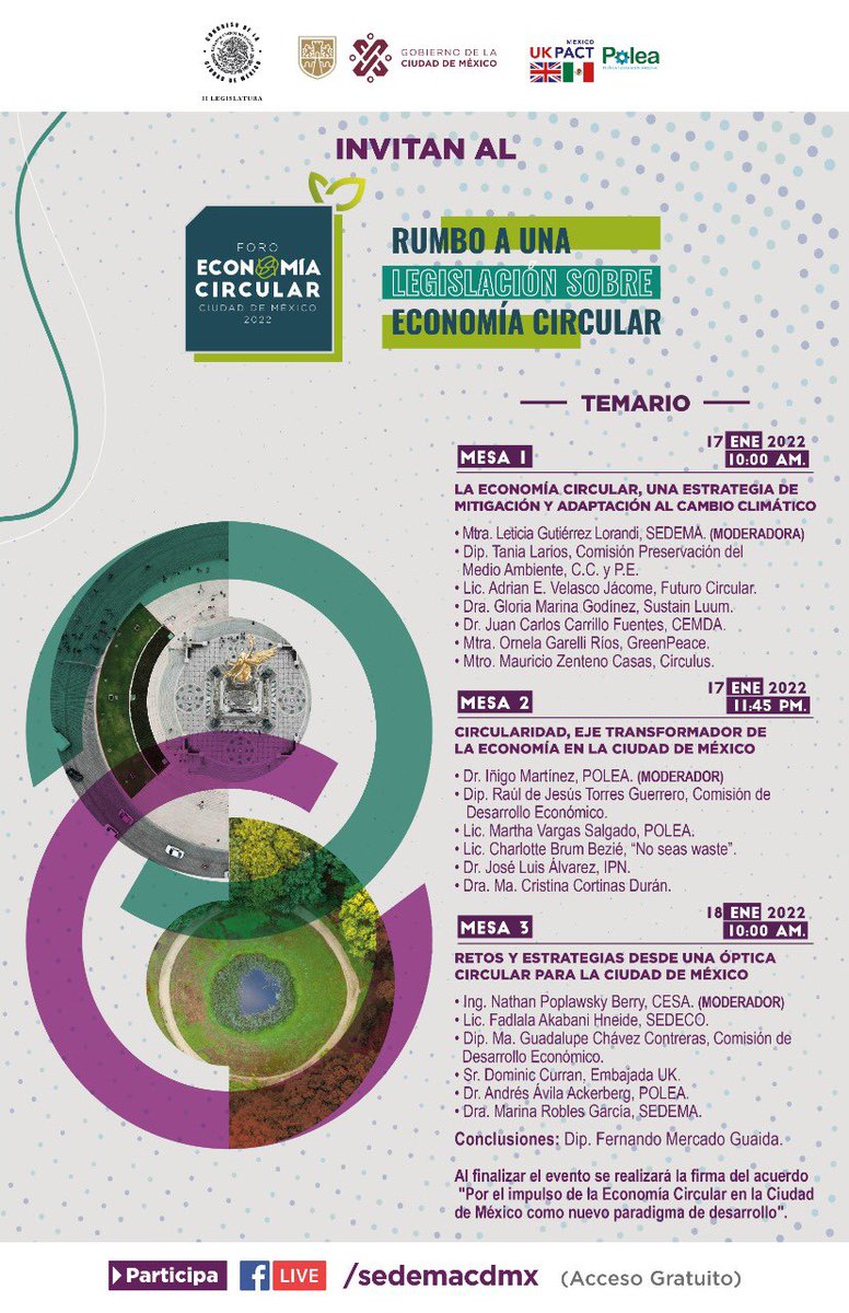 Les comparto la invitación al Foro Economía Circular: Rumbo a una Legislación Sobre Economía Circular, donde estaré participando en la Mesa: Retos y Estrategias desde una Óptica Circular para la Ciudad de México 👉18 de Enero a partir de las 10:00am

#CongresoCDMX
#GobiernoCDMX