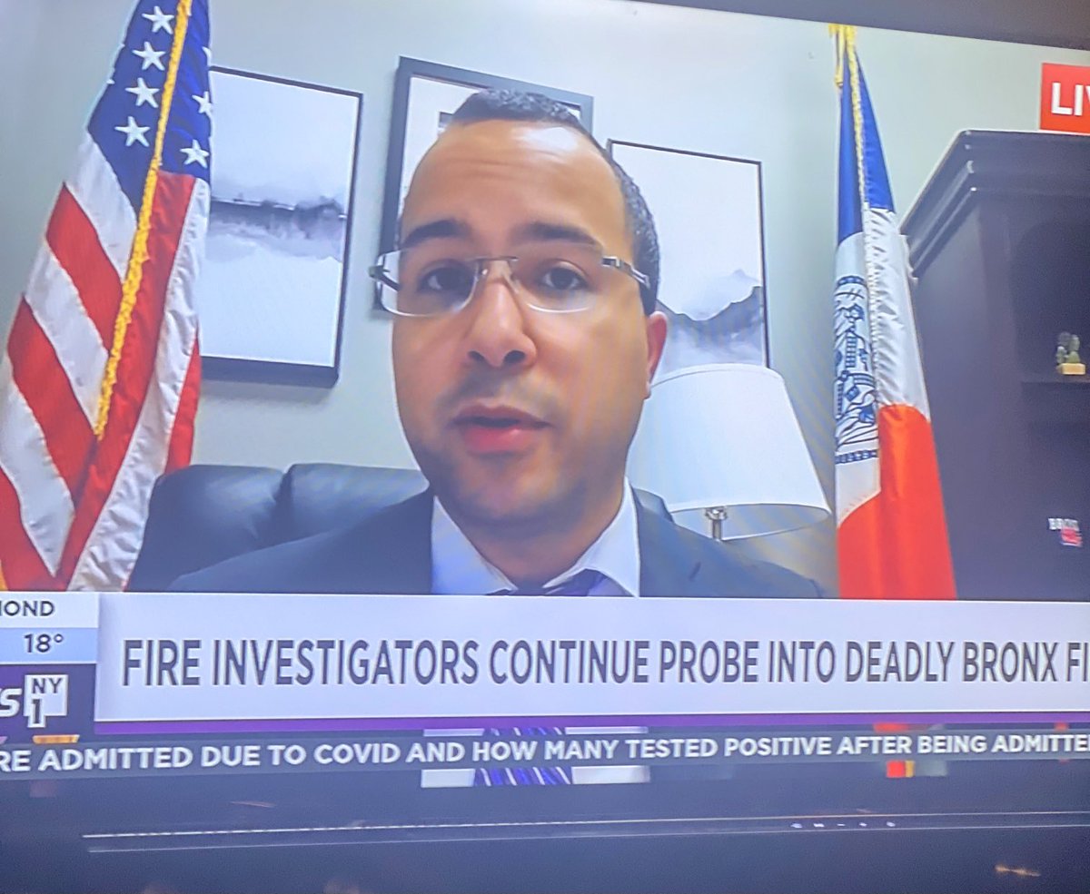 Great job by NYC councilman @oswaldfeliz on @ny1 tonight telling @errollouis the latest on what’s being done for victims of the #BronxFire.

I am grateful to work side by side with him and @bronxbp Vanessa Gibson to help my #Bronx community.