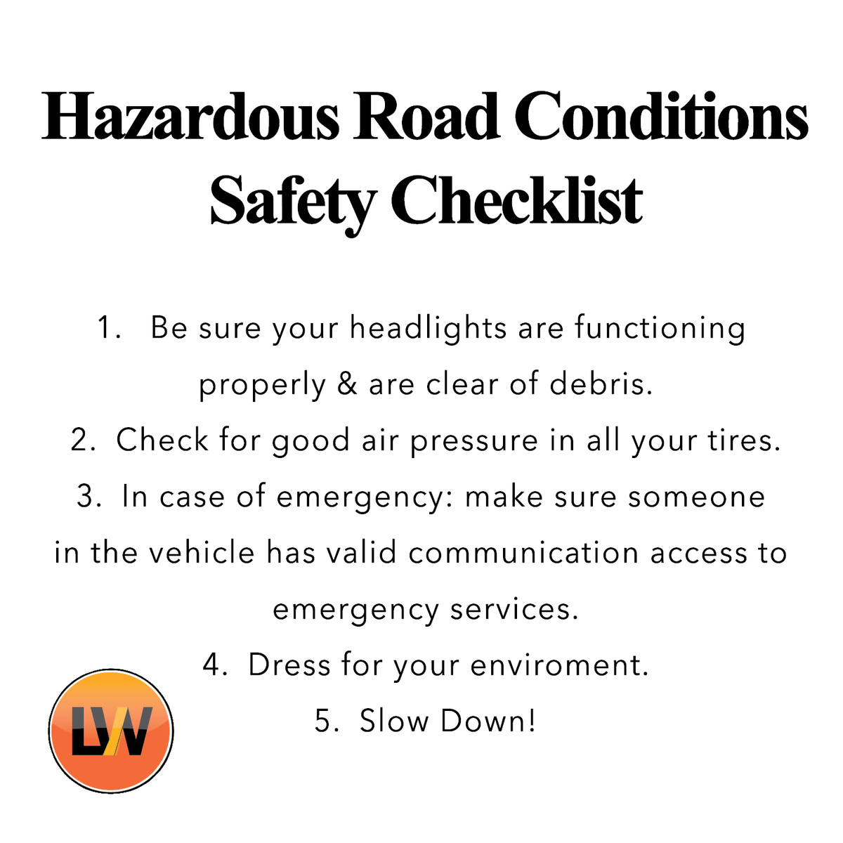 LoneSafety's tweet photo. All drivers should know how important it is to be prepared for the next situation that may come your way - wether that be #snowfall, #rain, #offroading, etc

Here's a list of 5 things you can do to improve your #preparation the next time you predict poor road conditions. https://t.co/k2RGf0V9i8