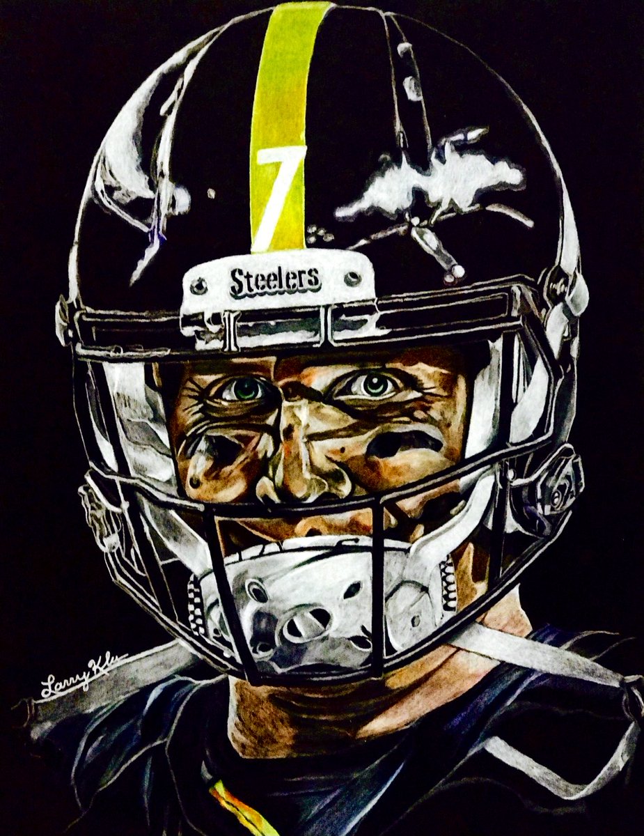 In honor of ⁦@_BigBen7⁩ and his amazing comeback to get the #steelers into the playoffs, I’m gonna give away 3 free 12x18 glossy prints of this portrait. To be eligible, please give me ⁦@LarryKlu⁩ a follow and retweet. I’ll let yinz know Friday.
