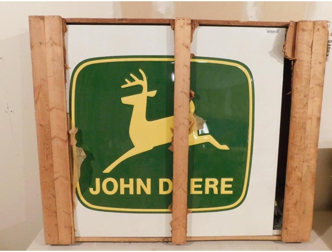 Anybody need the holy grail of shop signs? This BRAND NEW OLD STOCK 38"x38" DOUBLE SIDED hanging sign sells Saturday. Just go to dreambigbidon.com to register or join us live! <a href="/MachineryPete/">Greg Peterson</a> <a href="/TheChadColby/">Chad E. Colby</a> <a href="/farmmillennial/">Zach the MFer</a>