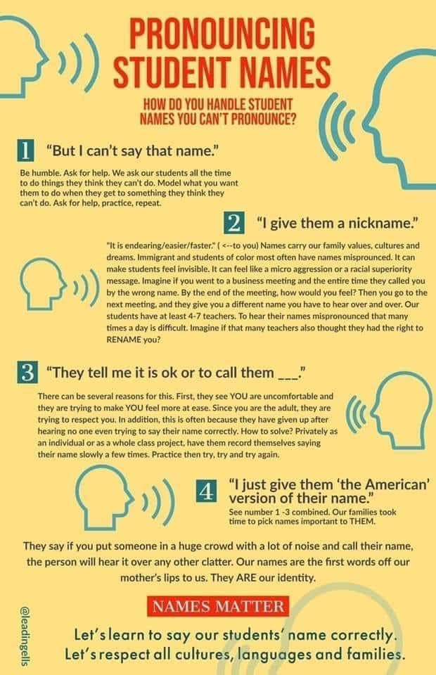 How We Pronounce Student Names, and Why it Matters