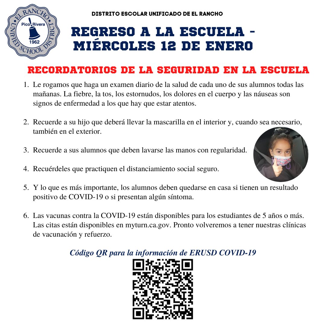 No podemos esperar para dar la bienvenida a los niños de vuelta a la escuela después de las vacaciones de invierno - miércoles, 12 de enero. Esperamos que el semestre de primavera sea muy exitoso, lleno de aprendizaje y risas.🙂