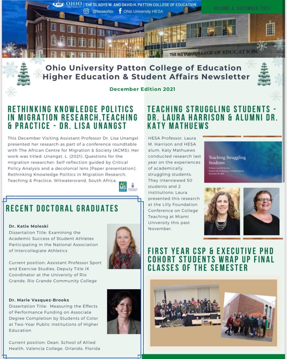 HESAOhio's tweet photo. Here is the December issue of our HESA eNewsletter; there are several great resources for Jan-March so be sure to read it if you haven't yet! https://t.co/Sg5ggDMdjW