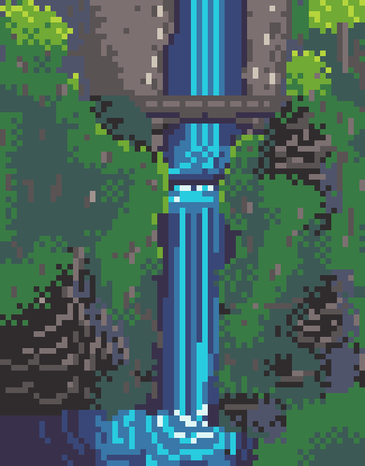 I don't have anything specifically for #PortfolioDay, yet I should. Anyways here is a #pixelart piece of #MultnomahFalls I worked on today :3