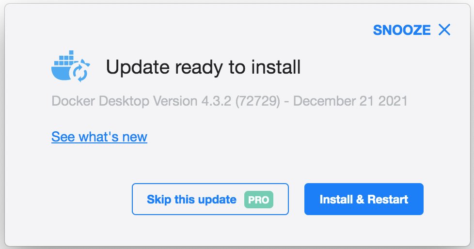The folks at <a href="/Docker/">Docker</a> have a weird sense of humor, skipping updates is a pro feature now. It is a bit early for an April fools joke...
