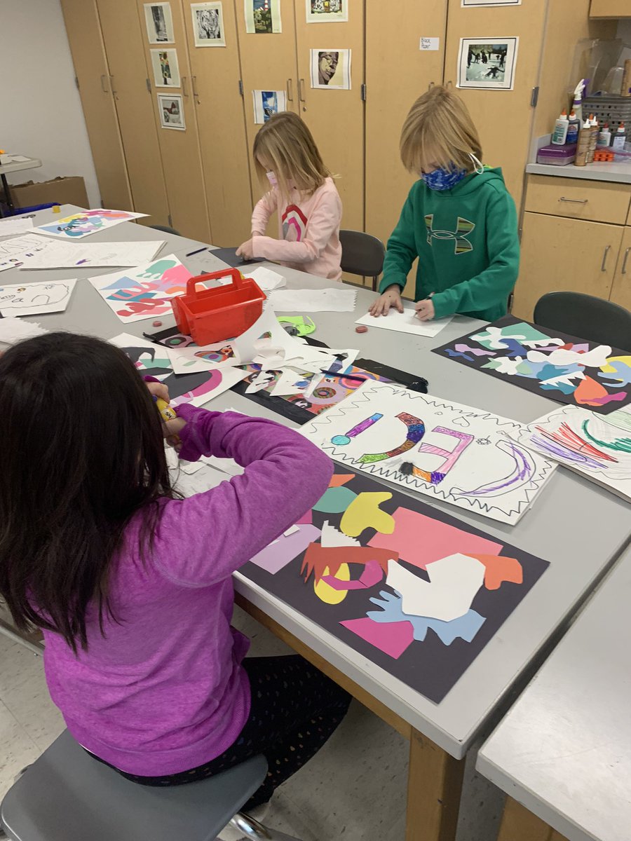art_with_fowler's tweet image. 2nd grade Henri Matisse collages are beautiful!! Learning about #layering and #compostition of #geometric and #organic shapes #memupton #mursd #mursdvisualart