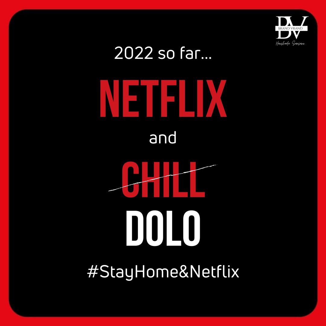 SansareHarshada's tweet photo. Netflix &amp; Dolo. That’s January’22 in a nutshell. 😂✋🏻

#netflixindia #topicalspot #momentmarketing @Social_Samosa #SocialMedia #socialmediamarketing @NetflixIndia https://t.co/I0mrITo7pc