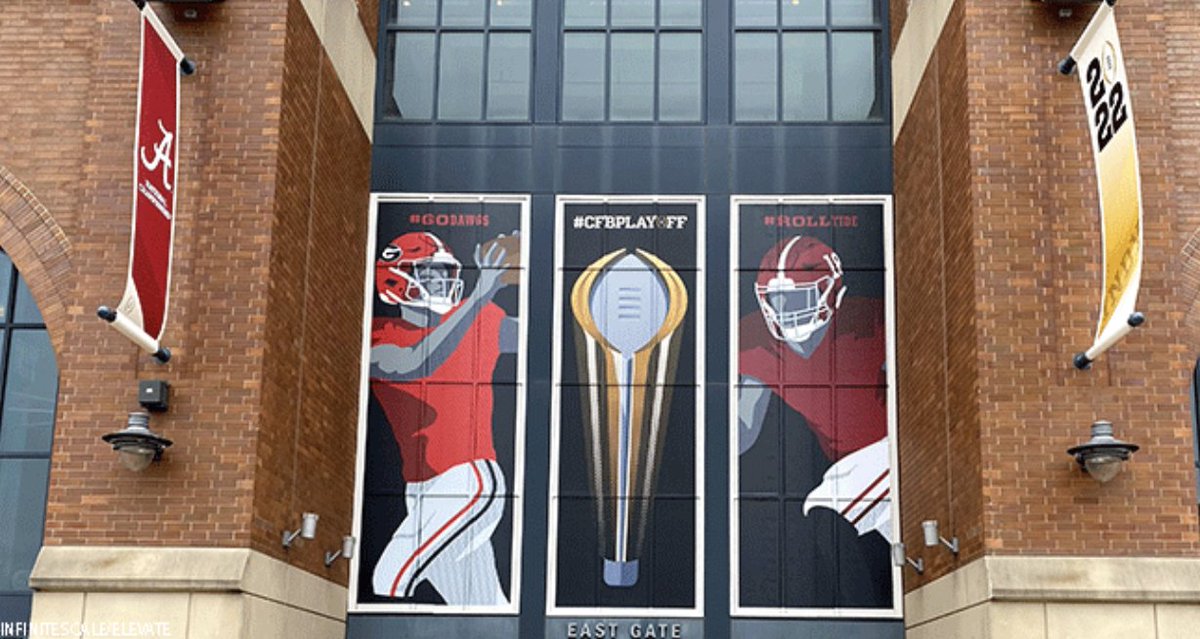 LTWPhilly's tweet photo. "@InfiniteScale, the sports event design firm, provided all the CFP’s building wraps and branding...and has been the CFP’s design firm of choice for all 8 editions of the championship game..."

More via @SBJSBD @SmittySBJ ⬇️
https://t.co/1s4jfuESm3

A proud @ElevateSV company - https://t.co/zbqkMnYqJA