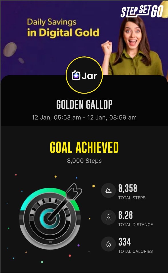 nfly_drago's tweet image. @StepSetGo #8ksteps #6km #300cal #jar #goldengallop