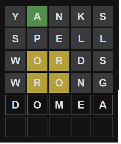 NotDarryl's tweet image. #wordle #americanspelling