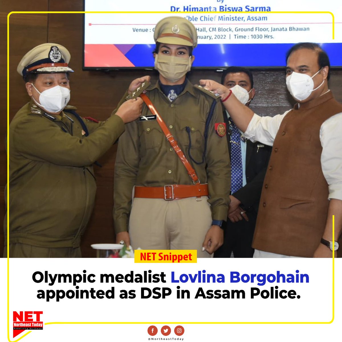 NortheastToday's tweet photo. #Assam | Tokyo Olympic Bronze medalist Lovlina Borgohain has been appointed as deputy superintendent of police (DSP) in Assam Police.

#olympian #DSP #AssamPolice #apointment #NortheastToday https://t.co/6kU8ACREYF