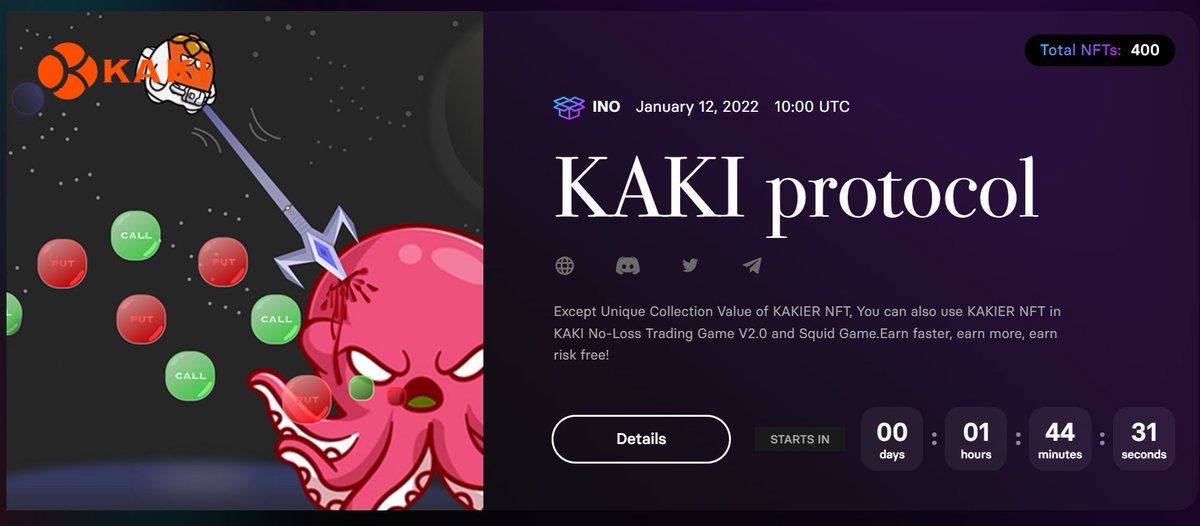 kakiprotocol's tweet photo. KAKIER NFT Launching COUNTDOWN ! ! !
@nftbmarket @Arche_Network @TreasurelandNFT @starpunk_io 

Are you READY ? !
🤑🤑🤑 https://t.co/BRu39ib9Is