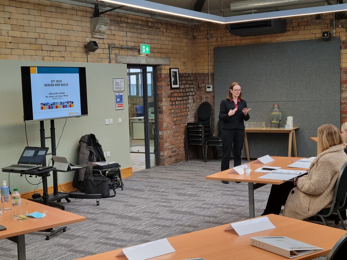 SafferCooperLtd's tweet photo. Fantastic presentation by Geraldine Fleming from #DriverTrett at #BricbyBric. 4 hours explaining the strengths and weaknesses of the JCT Form of construction contract. Crucial knowledge and understanding. Really insightful, clear and fun. (1 of 2) https://t.co/zeUw0U477c