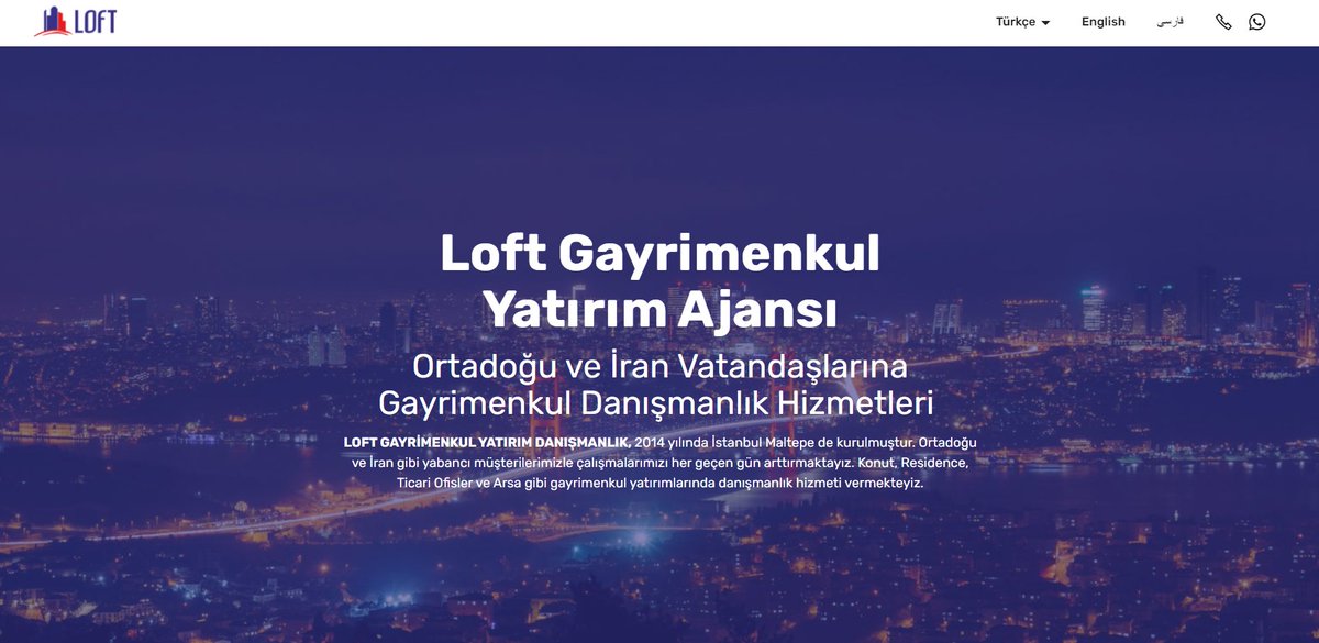 İngilizce ve Farsça yabancı dil çevirileri henüz devam eden gayrimenkul yatırım sitesi loftinvestagency.com sitesi yayına açılmıştır.
#webtasarım #webtasarim #webtasarımı #website #websitedesign #websitedevelopement #websitedesigner #websitebulder #websitedeveloper #webdesign