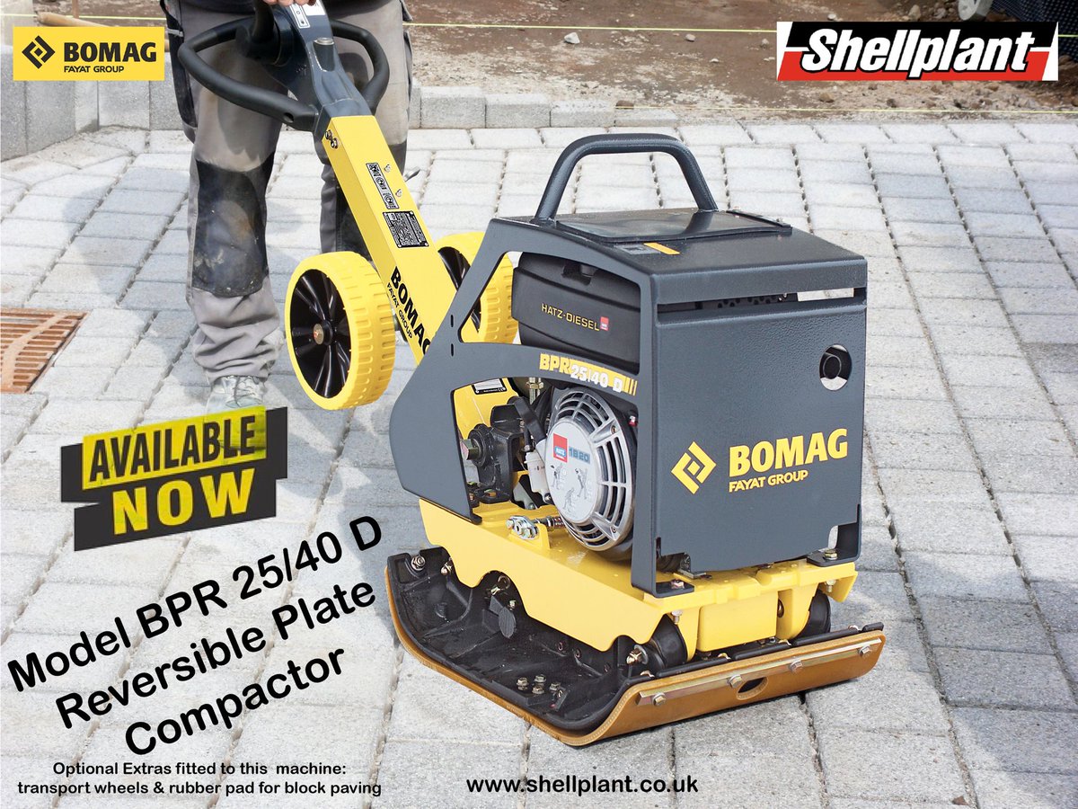 Looking for a reversible plate compactor? We have these <a href="/BOMAGBuzz/">BOMAG GB</a> model BPR 25/40 D plate compactors IN STOCK NOW - To order yours please call William Payne 01604-811309 or email: william@shellplant.co.uk