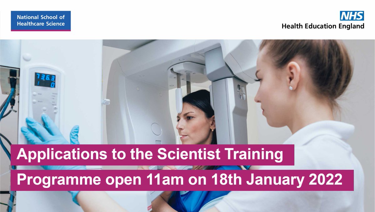 🚨 Applications for the 2022 cohort of our Scientist Training Programme open Tuesday 18th January at 11am 🚨 nshcs.hee.nhs.uk/programmes/stp…