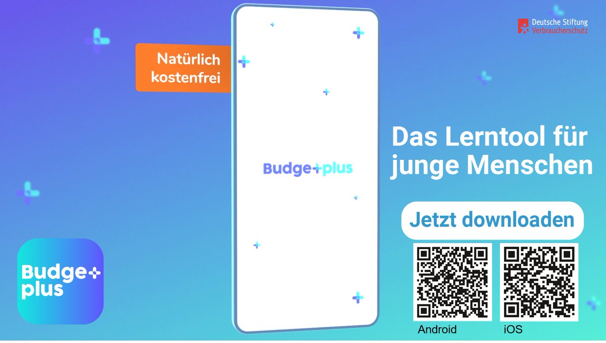 #Finanzbildung f. junge Leute: #Sparschwein ist out - #budgetplus ist in. Mit der Lern|#App zur #Budget|planung sensibilisiert @Stiftung_DSV #Jugendliche für ihr erstes #Geld. Den Überblick behalten, #Finanzen verstehen, langfristig vor #Überschuldung schützen. @vzbv <a href="/warentest/">Stiftung Warentest</a>