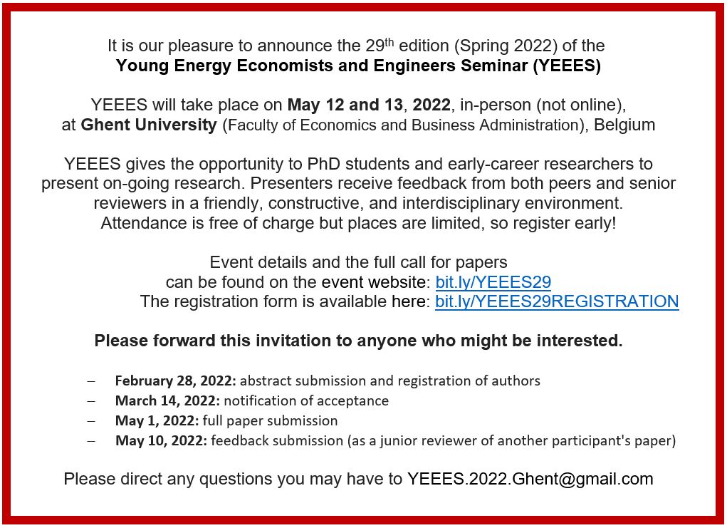 I'm organizing a conference! 😃

If you have any means of spreading the invitation below to young energy researchers that may be interested (via email lists, a personal email to someone you know, or a simple retweet), please do not hesitate.

Thank you! 🙏
blogs.tu-berlin.de/wip_yeees/even…