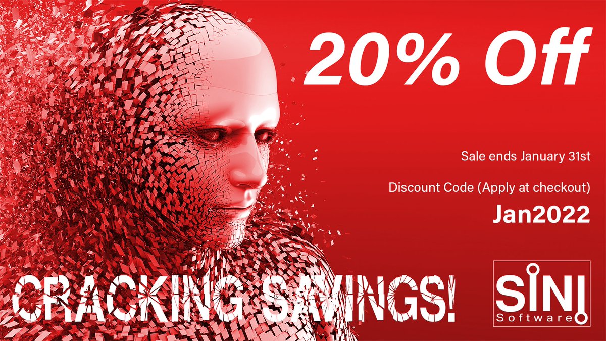 The annual SiNi January Sale is now on!
20% Off all annual licenses when you apply the discount code [Jan2022] at checkout.

sinisoftware.com/News/55/1/SiNi…

#sinisofware #january sale #20% #discount #3dsmax #plugins