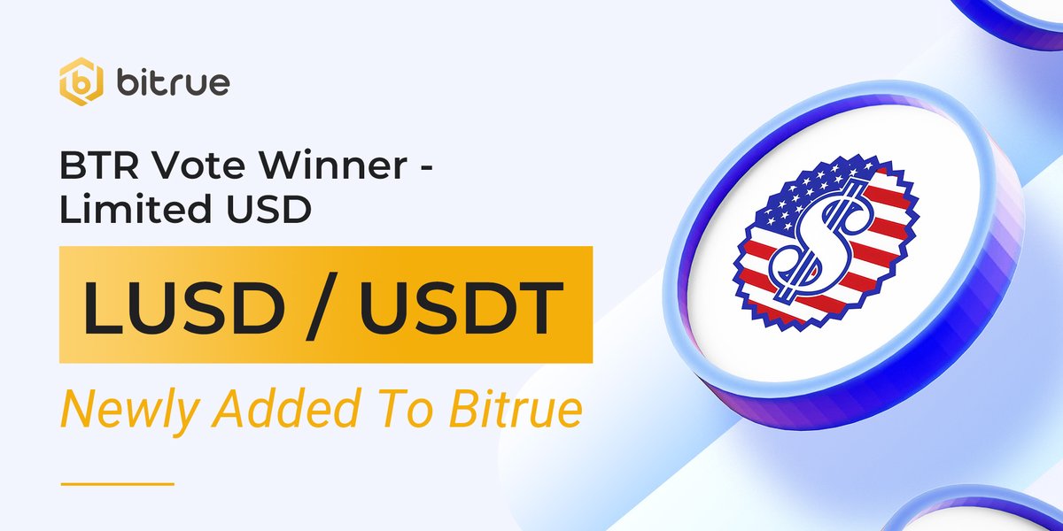 #XRPL We're listing $LUSD @LimitedCurrency today after they successfully passed the #BTRVote! Deposits are open NOW, and a $USDT pair opens @ 11:00 UTC today! Share the news with your friends and stay tuned! bit.ly/33tZsN6