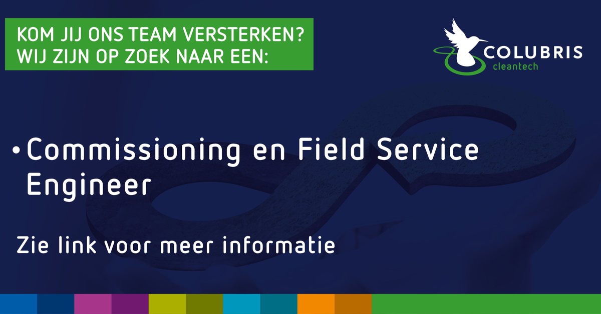 ColubrisCleante's tweet photo. Wij zijn op zoek naar een Commissioning en Field Service Engineer. Ben je geïnteresseerd of wil je meer informatie? Klik dan op de link: https://t.co/NjFSOza3p5
#Vacature #ServiceEngineer #ColubrisCleantech https://t.co/WVt5d8Ohsv