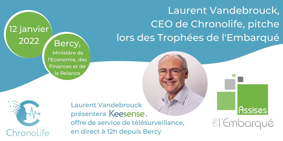 Chronolife Healthcare (@chronolifeai) on Twitter photo 📅 Jour J Assises et Trophées de l’Embarqué <a href="/EmbeddedFrance/">Embedded France</a>! RDV à 12h avec L. Vandebrouck, CEO de <a href="/ChronolifeAI/">Chronolife Healthcare</a>. Il présentera #Keesense, notre #IoT médical de #télésurveillance certifié santé pour le suivi des maladies chroniques & des personnes à risque bit.ly/3feVvyM 📅 Jour J Assises et Trophées de l’Embarqué <a href="/EmbeddedFrance/">Embedded France</a>! RDV à 12h avec L. Vandebrouck, CEO de <a href="/ChronolifeAI/">Chronolife Healthcare</a>. Il présentera #Keesense, notre #IoT médical de #télésurveillance certifié santé pour le suivi des maladies chroniques & des personnes à risque bit.ly/3feVvyM