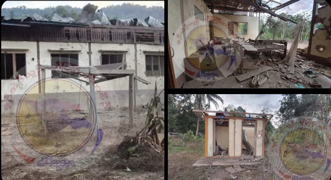 seriouslyaoony's tweet photo. The house of a civilian was vandalized during military junta’s air-raid in KNU Brigade area-5, Latopo district at 1am on Jan12.  #CrimesAgainstHumanity #2022Jan12Coup #WhatsHappeningInMyanmar https://t.co/1Tu672ut3w