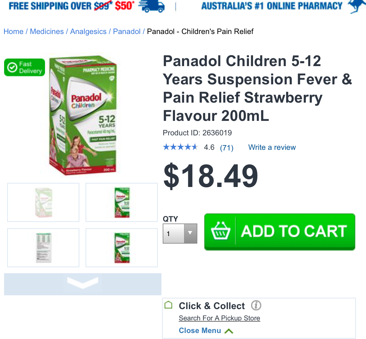 Today I went to pharmacy and want to buy 5-12 years old Panadol it’s  out of stock. @NSWHealth https://t.co/8VOL3h2n6O