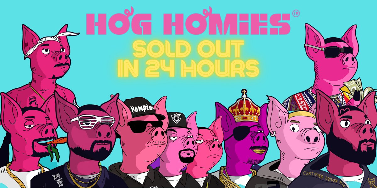 HiRezTheRapper's tweet photo. Season 1 &amp; Season 2 Of my Hog Homies Collection Sold out in 24 hours of dropping! Who is interested in receiving and early link to season 3 before it goes public? Respond here! https://t.co/lILRzgjmNB