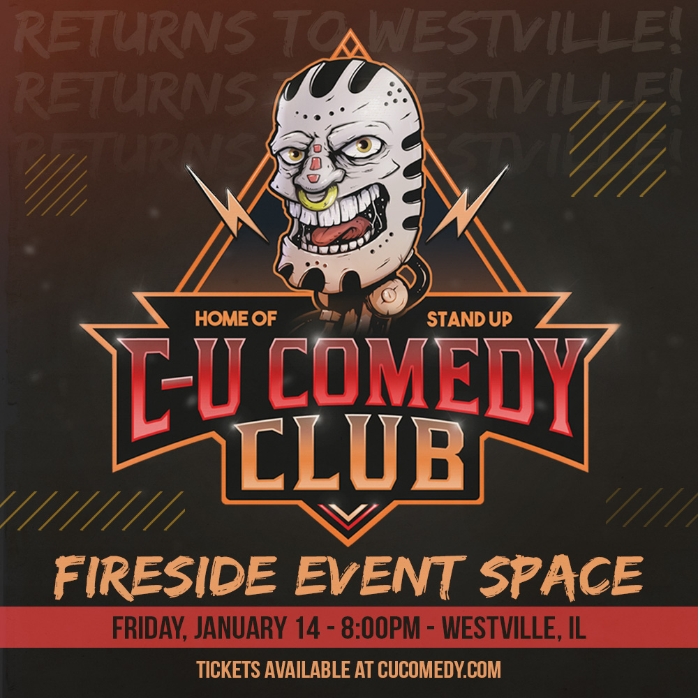 This Friday night in Westville, IL at the Fireside Event Space at 8pm - C-U Comedy Live Stand Up. Tickets just $10 available at cucomedy.com (also at the door, cash only)

#cucomedy #comedy #standup #standupcomedy #illinois #centralillinois #CU #champaignurbana