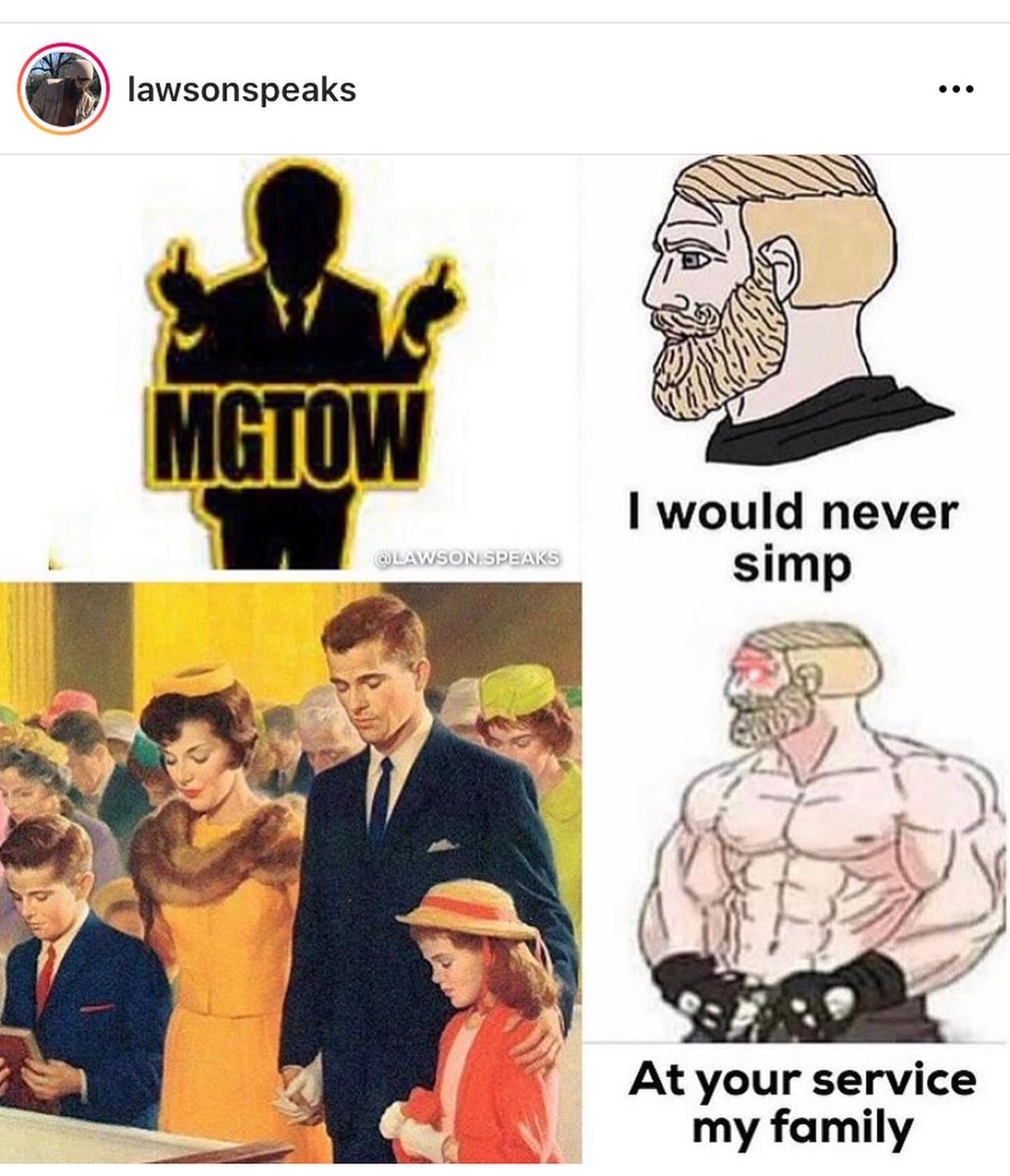 LawsofThe's tweet photo. I love it when a man gets it. Thank you to @lawsonspeaks because nothing is more “alternative” then a bunch of men crying and “going their own way together 🌸 #weneedrealmen #realmengetandstaymarried https://t.co/B17k0csAf1