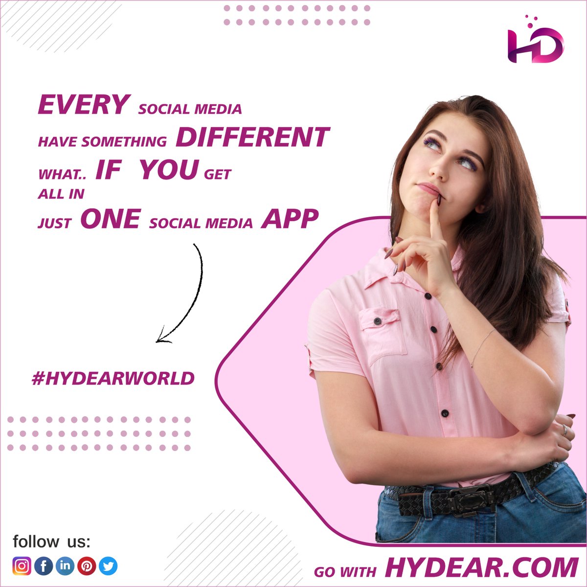 hydear_official's tweet photo. Hydear have huge vision for many options in one social media #hydear
There are lots of stuffs to do in one social site as because – we want to give one best social site from India which overtake every social media out there.
Still Thinking - LOGIN now
https://t.co/p2rlirUmIJ https://t.co/4ZahGQzmuu