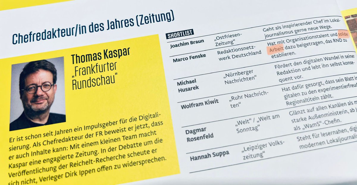 Marco Fenske (@marcofenske) on Twitter photo „Solide Arbeit“ empfinde ich als schönes Kompliment in einer unübersichtlichen Zeit und tw. kurzlebigen Branche. Glückwunsch, <a href="/Bibliothomas/">Thomas Kaspar</a> - zur verdienten Auszeichnung & zum Geburtstag! 🙋♂️🥳 <a href="/kressZwitscher/">kresszwitscher</a> <a href="/FRlokal/">FrankfurterRundschau</a> <a href="/RND_de/">RND</a> „Solide Arbeit“ empfinde ich als schönes Kompliment in einer unübersichtlichen Zeit und tw. kurzlebigen Branche. Glückwunsch, <a href="/Bibliothomas/">Thomas Kaspar</a> - zur verdienten Auszeichnung & zum Geburtstag! 🙋♂️🥳 <a href="/kressZwitscher/">kresszwitscher</a> <a href="/FRlokal/">FrankfurterRundschau</a> <a href="/RND_de/">RND</a>