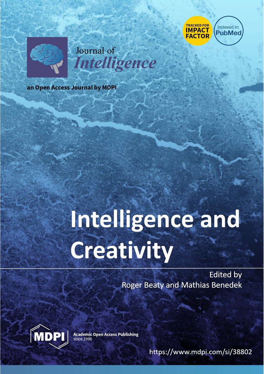 ✏️Check out the 13 publications in Special Issue "Intelligence and Creativity", co-guest edited by <a href="/Roger_Beaty/">Roger Beaty</a> and @BenedekMathias

🔗mdpi.com/si/38802 
#jintelligence 
#creativity 
#cognition
#assessment