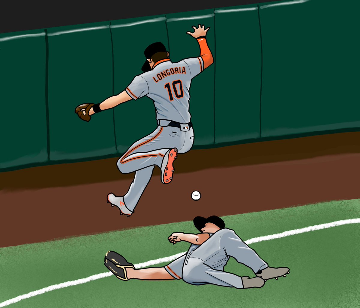 illizstrations's tweet photo. Haven't done anything new in a while so here's an old piece from the 2020 season that I still really like! It's Longo and Dick avoiding a collision https://t.co/lCHqpd3MMs