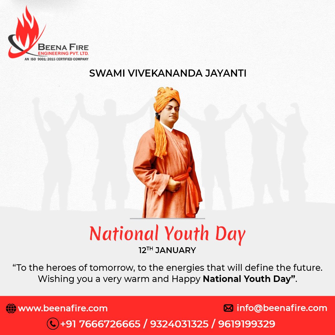 National Youth Day 

Swami Vivekananda Jayanti 

#NationalYouthDay #SwamiVivekanandaJayanti #beenafire #firefighters #fireprotection #fireprevention #firealarmsystem #fireman #fireextinguisher #fireengineering