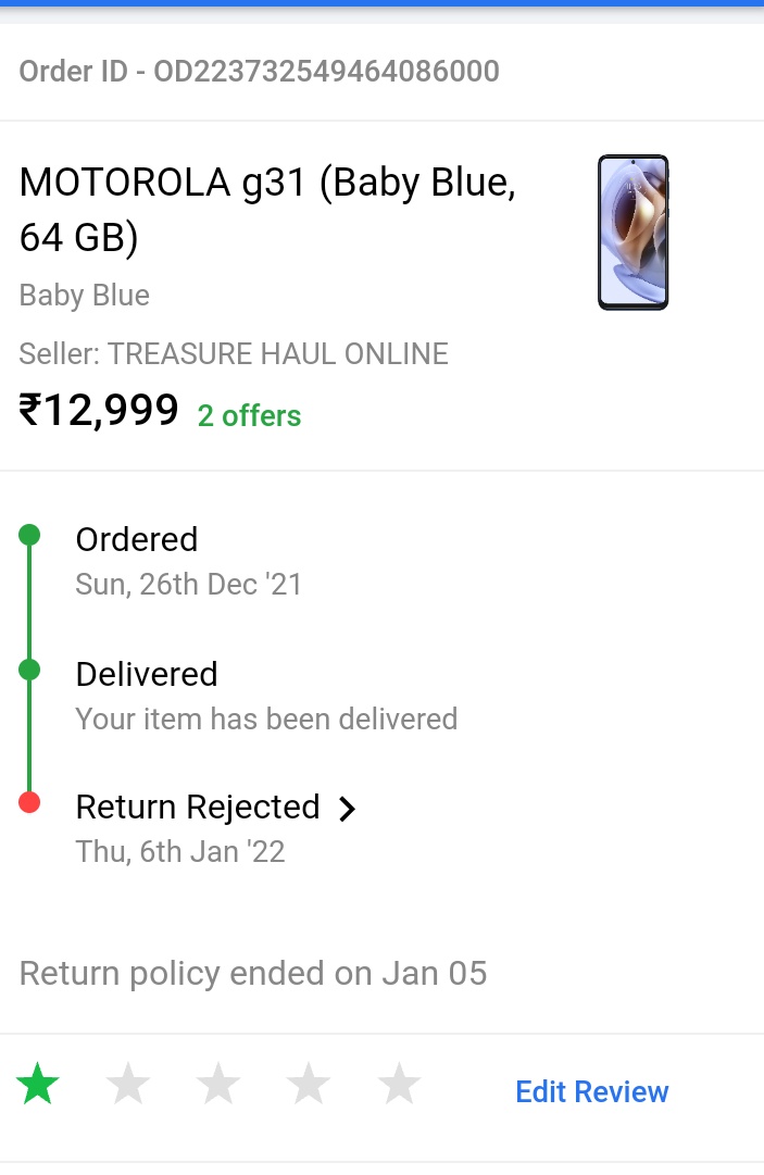 bisnujha's tweet photo. E commerce giant @flipkartsupport @Flipkart @WorkAtFlipkart Disgusting support by #Jeevs. Pathetic return policy. We would like to call it fake return policy! And to top it all my assessment of product Motorola G31 is not being published on "Review section" is evidently a trick! https://t.co/pxbh2ZPvpw